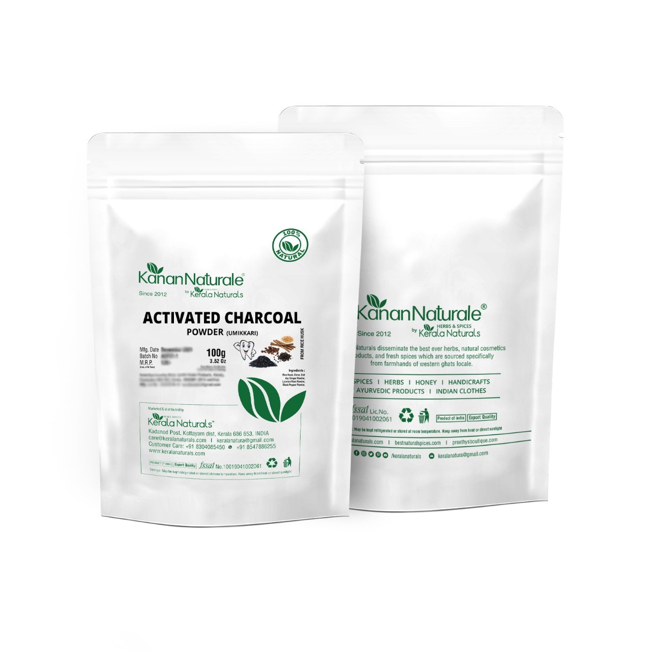 Kerala Naturals Activated charcoal from rice husk  2 * 100gm
