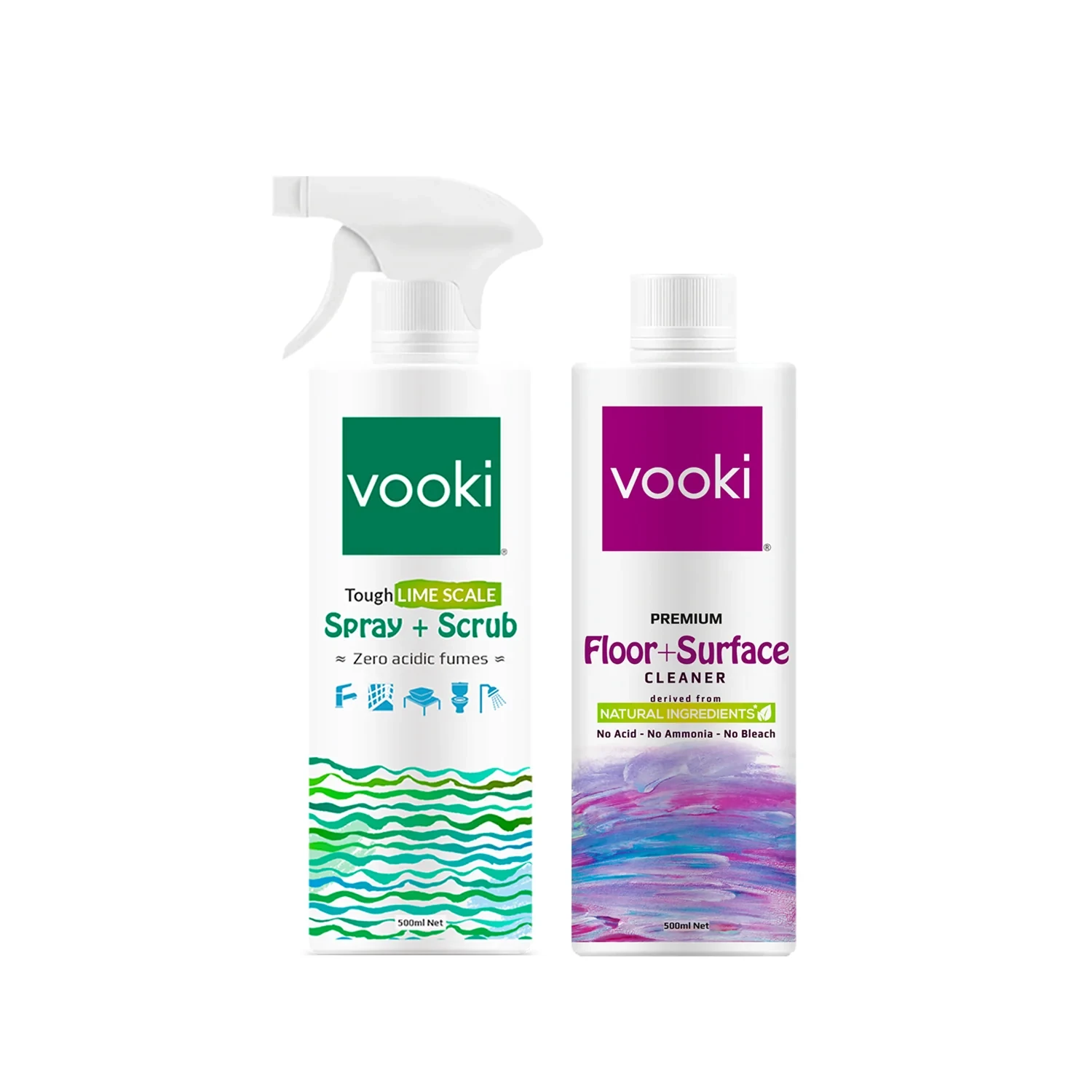 Tough Limescale\Descaler - Spray and Scrub - 500ml and  Premium Floor + Surface Cleaner - 500ml | Combo (Pack of 2)