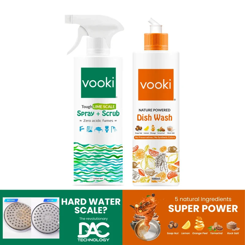 Nature Powered Dish Wash and Tough Limescale\Descaler - Spray and Scrub | Combo