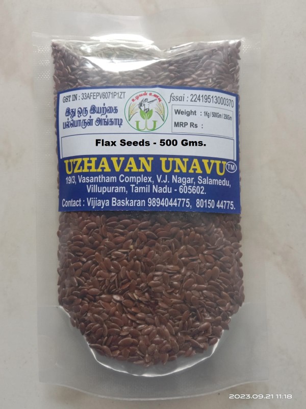 Uzhavan Unavu - Flax Seeds - 500 Gm
