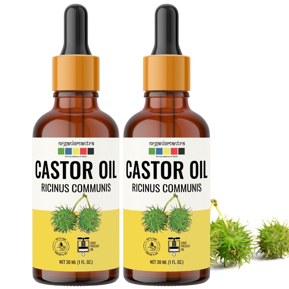 Organix Mantra Castor Oil, Cold Pressed Organic Oil, 30ML x 2