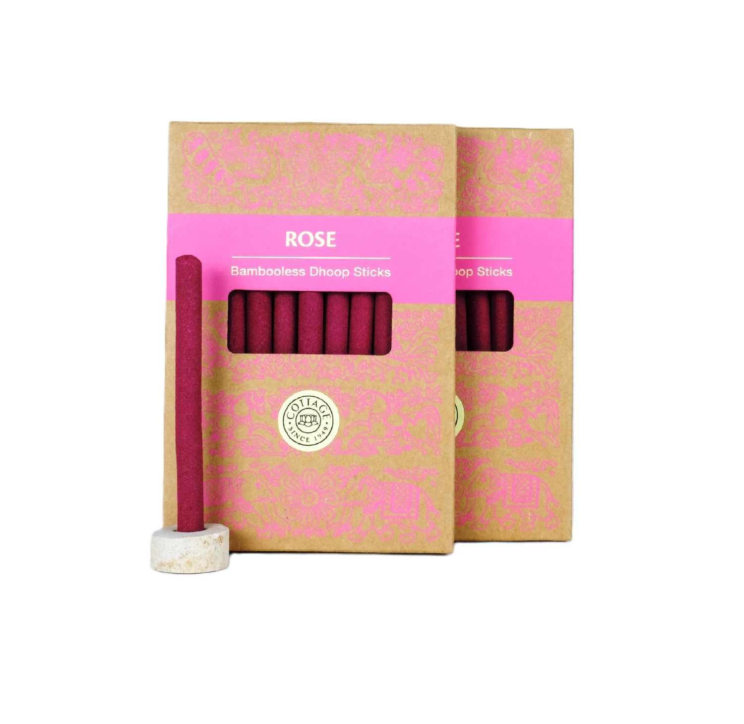 Rose - Bambooless Dhoop Sticks - 10 Sticks